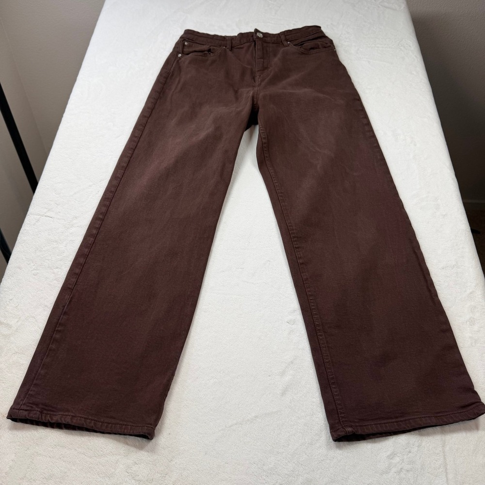 Primark Women's Wide Leg Jeans in Chocolate Brown